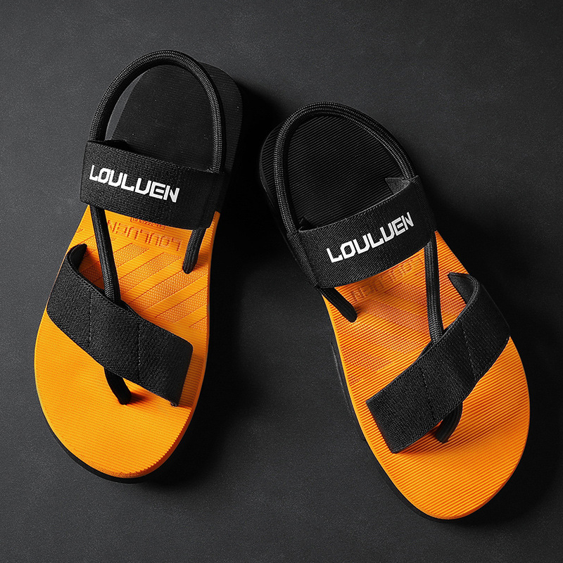 Férfi strand szandálok nyitott orrú, légáteresztő, felső rész elasztikus pánttal, talp PVC