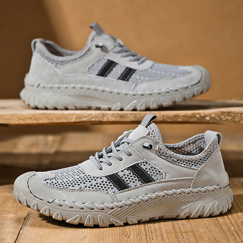 Férfi hálószandál kültéri használatra: felsőrész szuper rostból, gumitalp, elülső kötőfűző, lélegző, vízálló, csúszásmentes