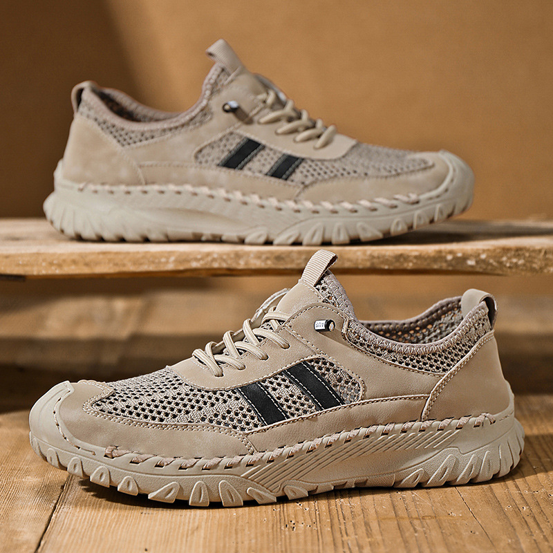 Férfi hálószandál kültéri használatra: felsőrész szuper rostból, gumitalp, elülső kötőfűző, lélegző, vízálló, csúszásmentes