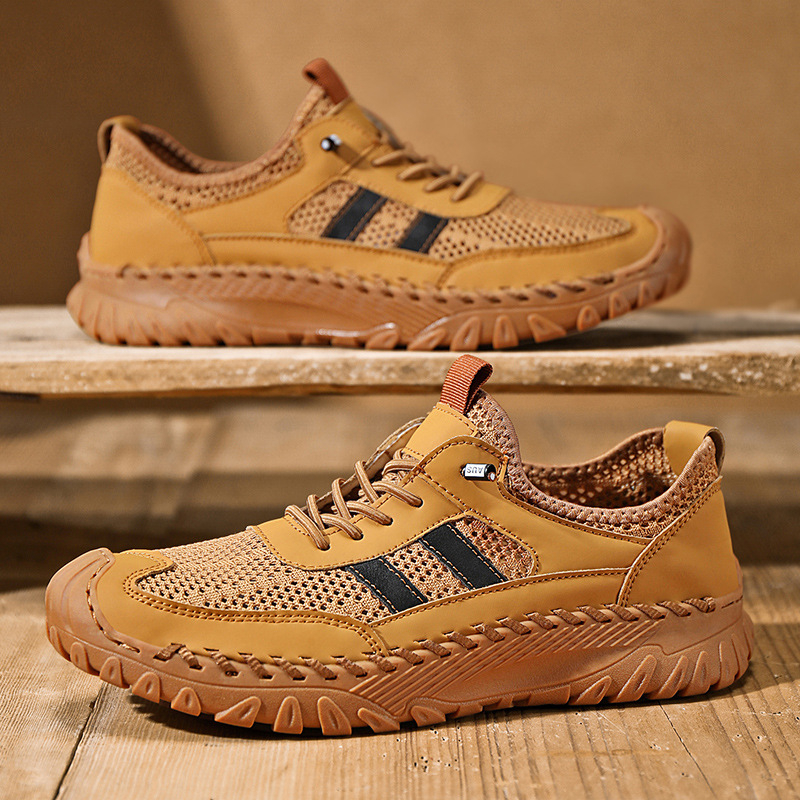 Férfi hálószandál kültéri használatra: felsőrész szuper rostból, gumitalp, elülső kötőfűző, lélegző, vízálló, csúszásmentes