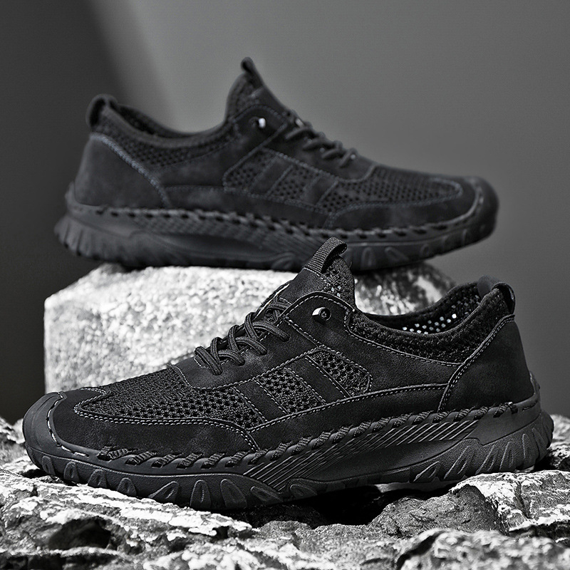 Férfi hálószandál kültéri használatra: felsőrész szuper rostból, gumitalp, elülső kötőfűző, lélegző, vízálló, csúszásmentes