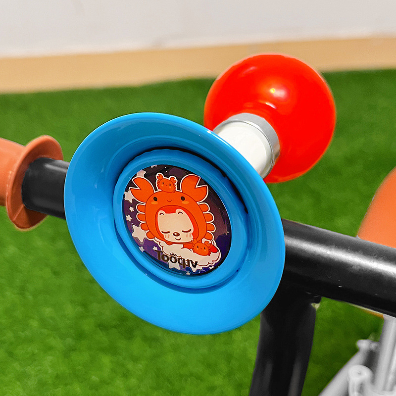 Claxon pentru bicicletă pentru copii cu design desen animat și sunet puternic – corp din rășină, model qt-25134-01, potrivit pentru copii