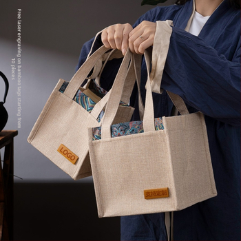 Bavlnená darčeková taška na čaj, textilná taška, možnosť prispôsobenia, tlač loga