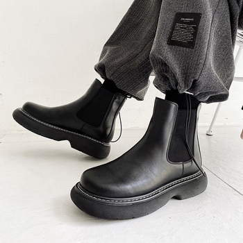 Férfi Martin Chelsea bakancs, krokodilbőr felső rész, boka magasságú szár, slip-on kivitel, gyapjú-shearling bélés, gumitalp