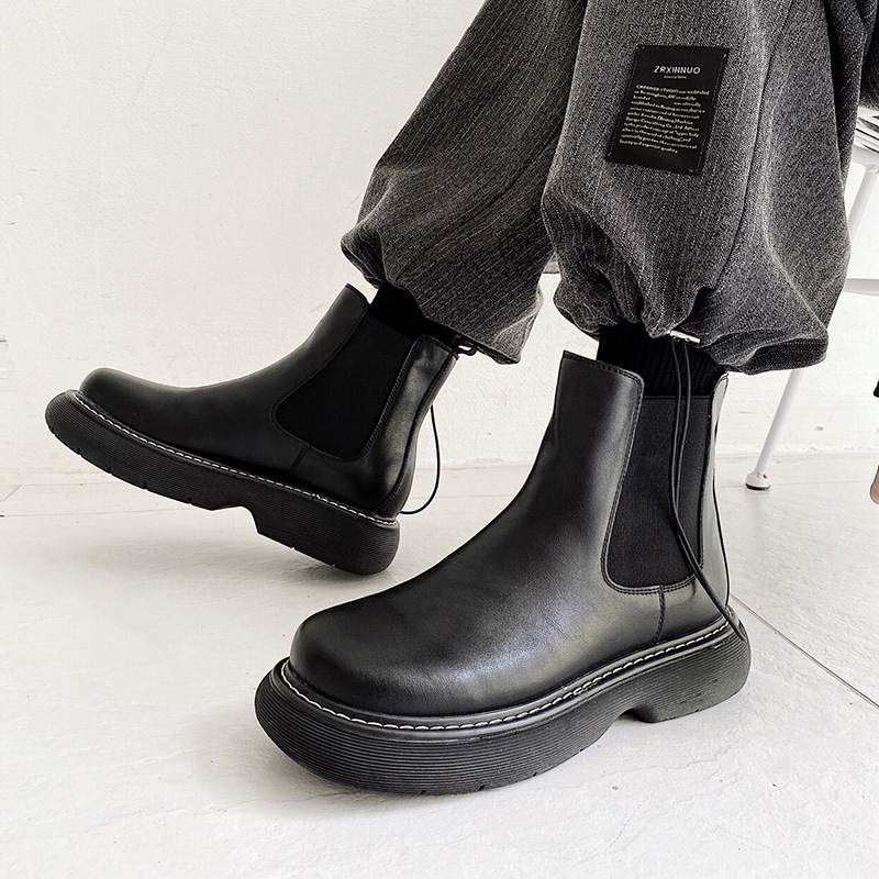 Férfi Martin Chelsea bakancs, krokodilbőr felső rész, boka magasságú szár, slip-on kivitel, gyapjú-shearling bélés, gumitalp