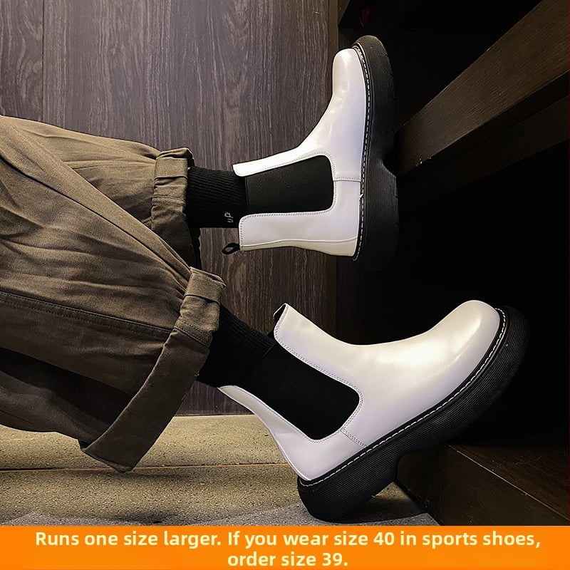 Férfi Martin Chelsea bakancs, krokodilbőr felső rész, boka magasságú szár, slip-on kivitel, gyapjú-shearling bélés, gumitalp