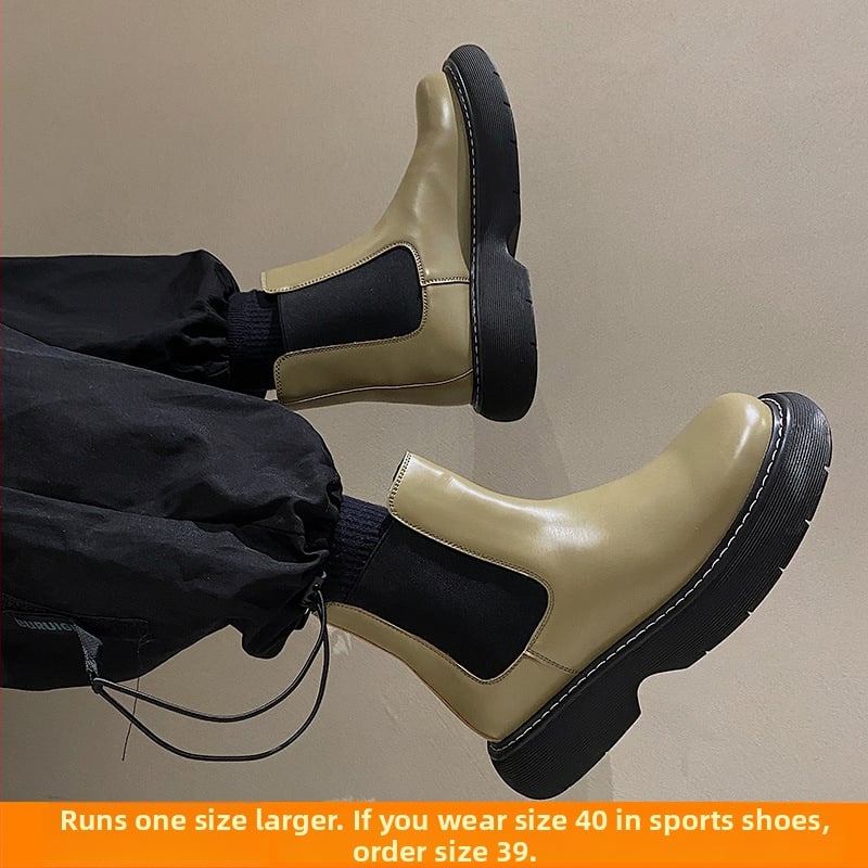 Férfi Martin Chelsea bakancs, krokodilbőr felső rész, boka magasságú szár, slip-on kivitel, gyapjú-shearling bélés, gumitalp