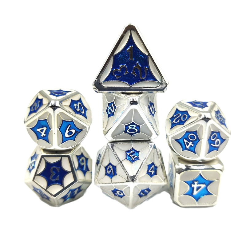 Skup kockica s zaobljenim kutovima od cinkovog legura, dvadesetostrane kocke, Galaxy Series, geometrijski dizajn