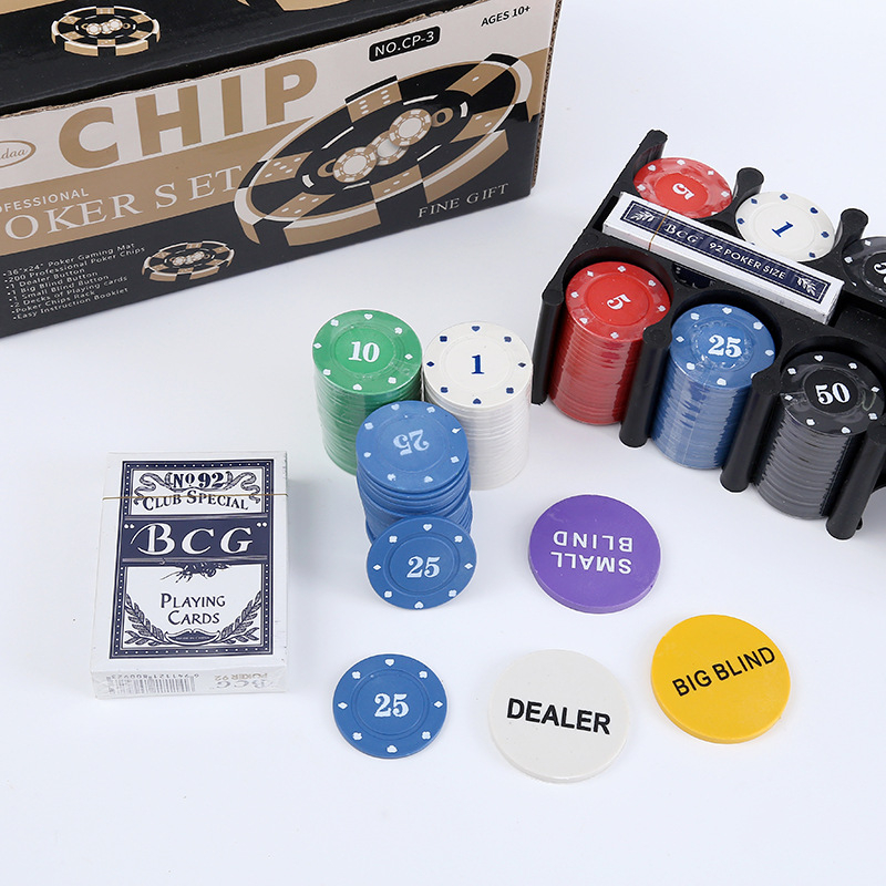 Texas Hold'em poker set žetona: visokokvalitetni plastični žetoni s nominalnom vrijednošću za igre s kartama, 1000 komada