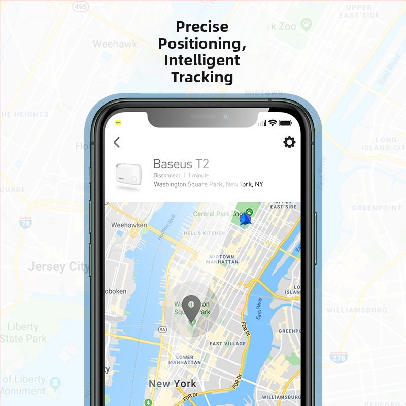 Baseus Smart T2 Uređaj za Prevenciju Gubitka s Naramenicom – Precizno Određivanje Položaja, Navigacija Kartom, Daljinsko Praćenje, Pronalaženje Jednim Pritiskom, Dugotrajna Baterija