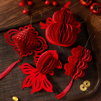 Viseći lanterna s 3D proljetnim znakom i kuglom pčelinjeg saća, geometrijski uzorak, brend Happy togethers