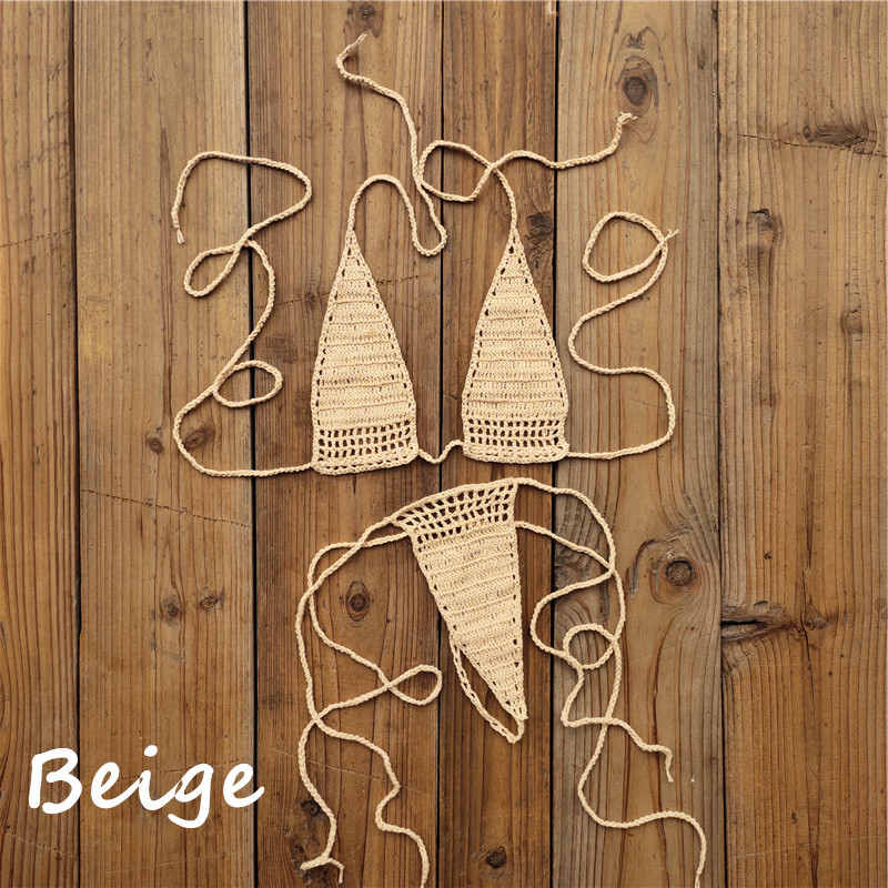 Ručno kukičani bikini set - bez leđa, bez rukava, donji dio u stilu briefs