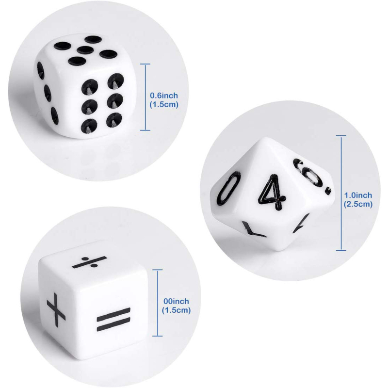 Kockice za matematiku – akrilne edukativne kocke za djecu 8–12 godina, brend Middle One