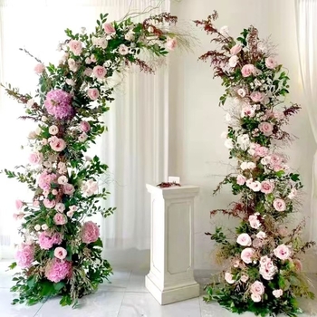 Šumski vanjski svadbeni luk od masivnog drva s dekoracijom od svilenih cvjetova za otvorenu ceremoniju (Broj proizvoda: F986996T7M8588; Materijal: svile cvjetovi; Namjena: vjenčanje; Poklon: osobni poklon)