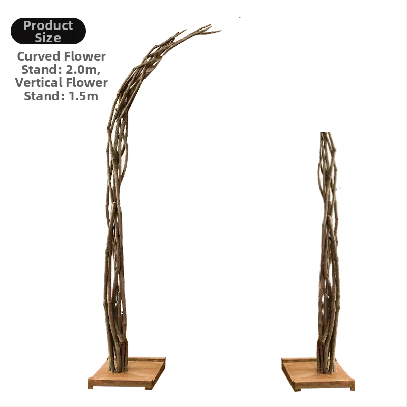 Šumski vanjski svadbeni luk od masivnog drva s dekoracijom od svilenih cvjetova za otvorenu ceremoniju (Broj proizvoda: F986996T7M8588; Materijal: svile cvjetovi; Namjena: vjenčanje; Poklon: osobni poklon)