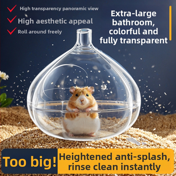Kúpeľňa a toaleta pre hamstera s viečkom, priehľadný PC materiál, proti špliekaniu a deodorantu
