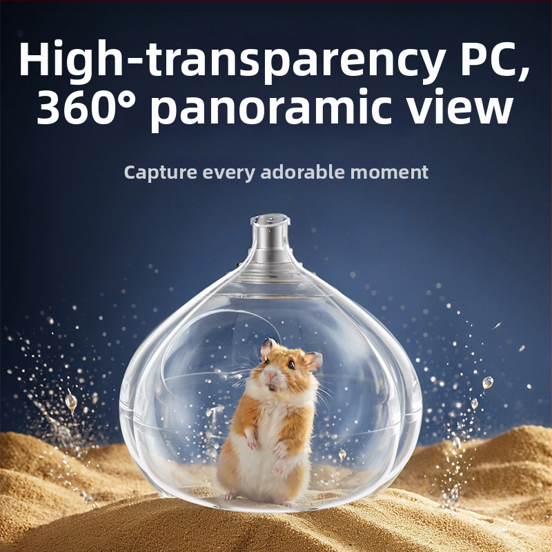 Kúpeľňa a toaleta pre hamstera s viečkom, priehľadný PC materiál, proti špliekaniu a deodorantu