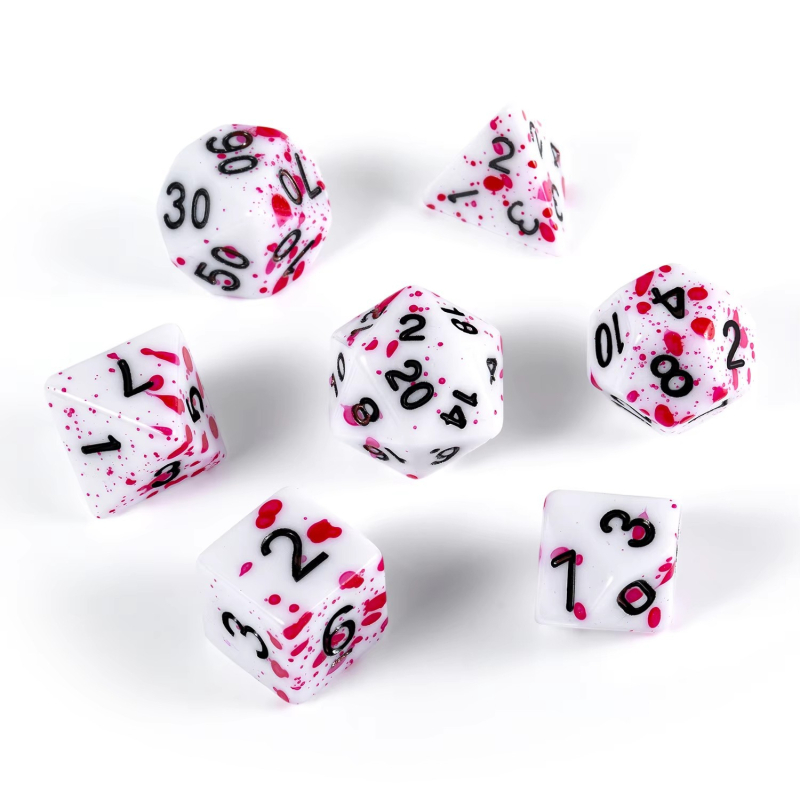 TRPG višestrane kocke, 7-komadni set, za DND, akril, marka Middle One