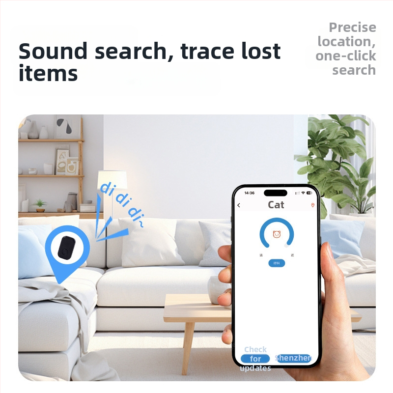 Dvosustavni locator za kućne ljubimce (Android i iOS) — Bluetooth 5.0, domet ~20 m, ABS materijal, lanac za ključeve, model T1