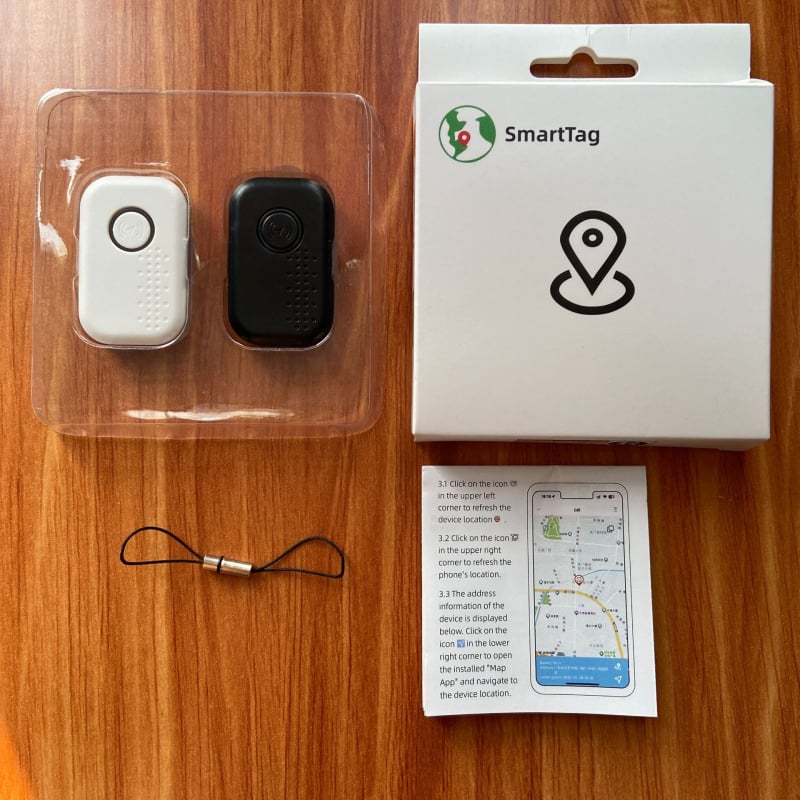 Dvosustavni locator za kućne ljubimce (Android i iOS) — Bluetooth 5.0, domet ~20 m, ABS materijal, lanac za ključeve, model T1