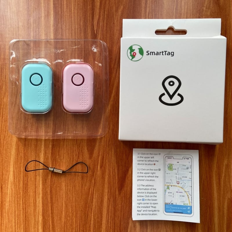 Dvosustavni locator za kućne ljubimce (Android i iOS) — Bluetooth 5.0, domet ~20 m, ABS materijal, lanac za ključeve, model T1