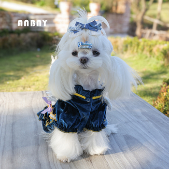 Amber Lolita haljina za malteškog šteneta – odjeća za kućne ljubimce od poliestera, stil Japana i Južne Koreje