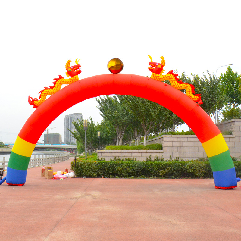 Vjenčani nafukljivi luk sa svjetlom – motiv Drak i Feniks, Oxford tkanina, pakiranje u torbu, LGQ/M marka, za vjenčanja