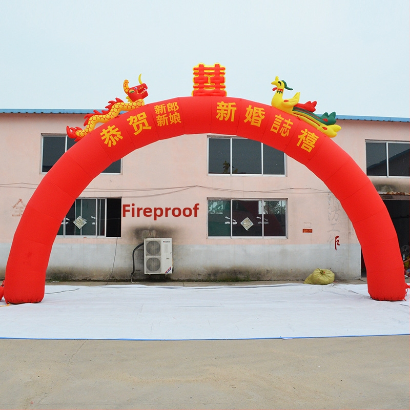 Vjenčani nafukljivi luk sa svjetlom – motiv Drak i Feniks, Oxford tkanina, pakiranje u torbu, LGQ/M marka, za vjenčanja