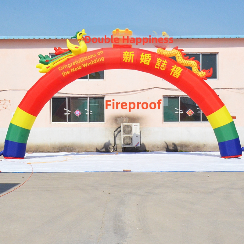 Vjenčani nafukljivi luk sa svjetlom – motiv Drak i Feniks, Oxford tkanina, pakiranje u torbu, LGQ/M marka, za vjenčanja
