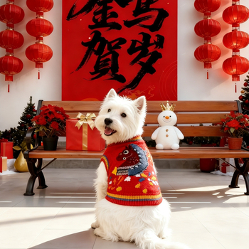 Džemper za pse - poliester, crtani stil, brend Muda Shichuang, zima/jesen, model 003