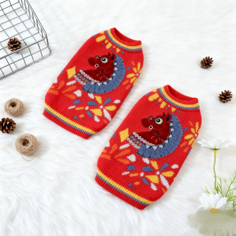 Džemper za pse - poliester, crtani stil, brend Muda Shichuang, zima/jesen, model 003