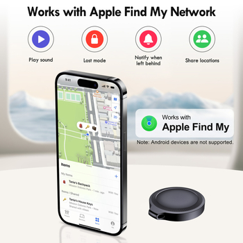 Round Locator GPS lokator za kućne ljubimce i predmete — GPS pozicioniranje, bežična udaljenost 100 m, težina 8 g, kompatibilan s Androidom i iOS-om, nosi se kao privjesak