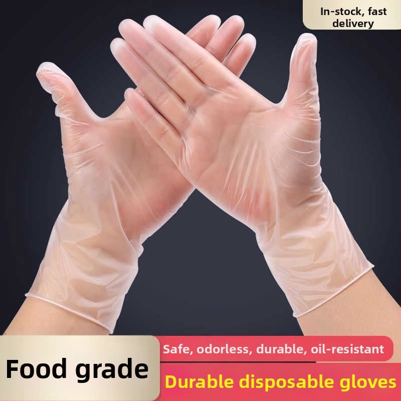 Γάντια PVC μιας χρήσης για εξέταση - χωρίς σκόνη, κανονικού πάχους, κατάλληλα για catering, κουζίνα και σπίτι