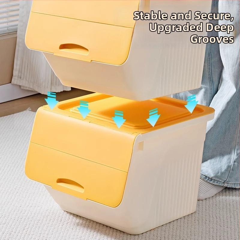 Box na skladovanie s predným otvorom pre domácnosť — veľká kapacita, PP plast, 100% nový materiál, viacúčelový pre hračky, knihy a oblečenie, prachu odolný a vlhkosť odolný