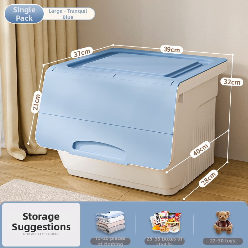 Box na skladovanie s predným otvorom pre domácnosť — veľká kapacita, PP plast, 100% nový materiál, viacúčelový pre hračky, knihy a oblečenie, prachu odolný a vlhkosť odolný