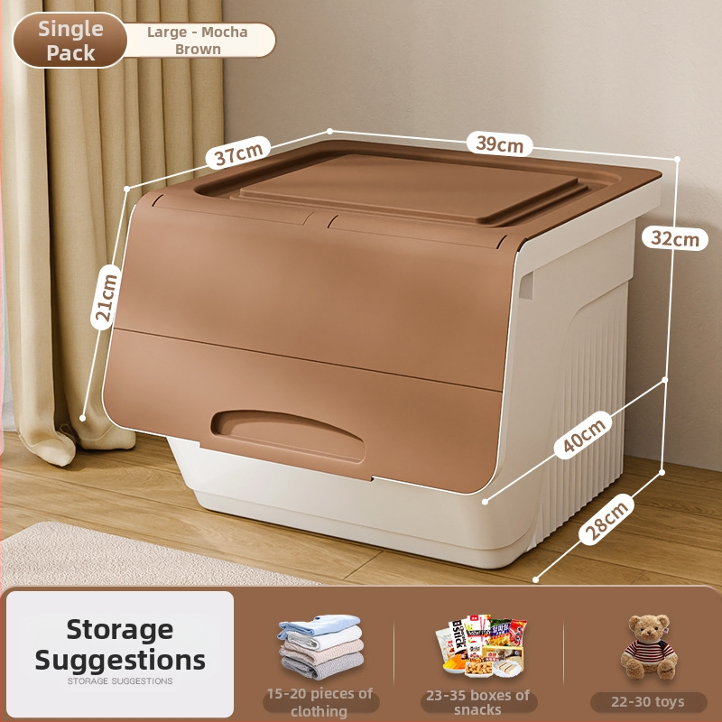 Box na skladovanie s predným otvorom pre domácnosť — veľká kapacita, PP plast, 100% nový materiál, viacúčelový pre hračky, knihy a oblečenie, prachu odolný a vlhkosť odolný