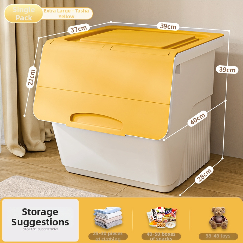 Box na skladovanie s predným otvorom pre domácnosť — veľká kapacita, PP plast, 100% nový materiál, viacúčelový pre hračky, knihy a oblečenie, prachu odolný a vlhkosť odolný