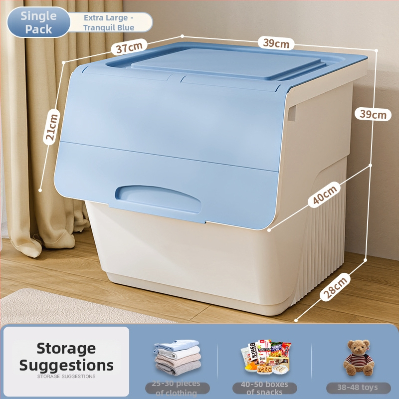 Box na skladovanie s predným otvorom pre domácnosť — veľká kapacita, PP plast, 100% nový materiál, viacúčelový pre hračky, knihy a oblečenie, prachu odolný a vlhkosť odolný