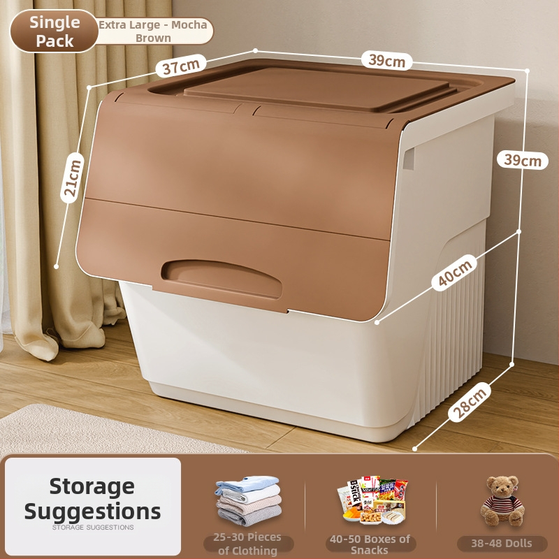 Box na skladovanie s predným otvorom pre domácnosť — veľká kapacita, PP plast, 100% nový materiál, viacúčelový pre hračky, knihy a oblečenie, prachu odolný a vlhkosť odolný