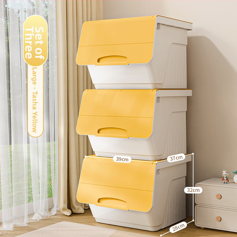 Box na skladovanie s predným otvorom pre domácnosť — veľká kapacita, PP plast, 100% nový materiál, viacúčelový pre hračky, knihy a oblečenie, prachu odolný a vlhkosť odolný
