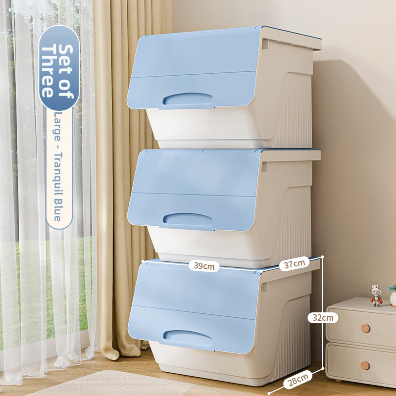 Box na skladovanie s predným otvorom pre domácnosť — veľká kapacita, PP plast, 100% nový materiál, viacúčelový pre hračky, knihy a oblečenie, prachu odolný a vlhkosť odolný