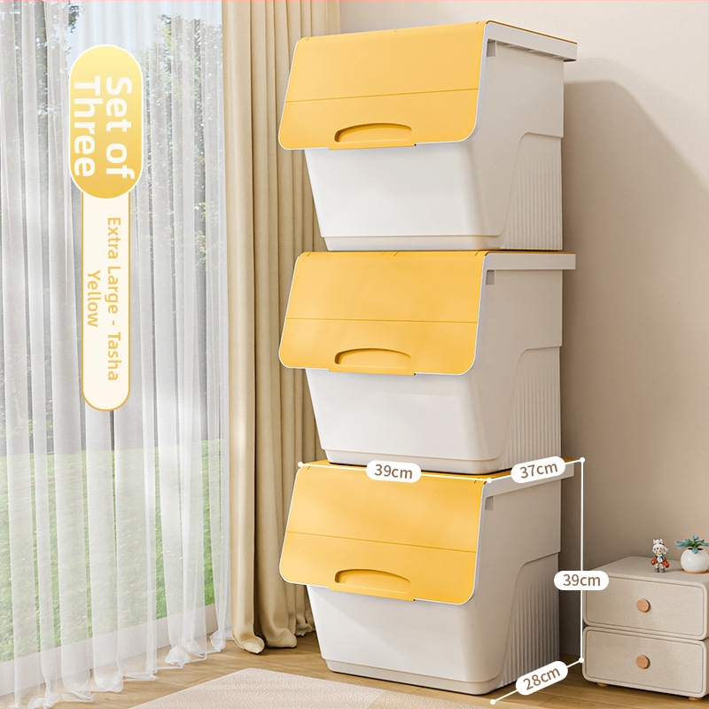 Box na skladovanie s predným otvorom pre domácnosť — veľká kapacita, PP plast, 100% nový materiál, viacúčelový pre hračky, knihy a oblečenie, prachu odolný a vlhkosť odolný