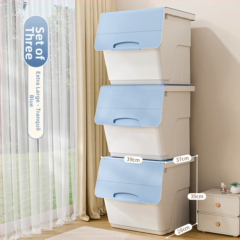 Box na skladovanie s predným otvorom pre domácnosť — veľká kapacita, PP plast, 100% nový materiál, viacúčelový pre hračky, knihy a oblečenie, prachu odolný a vlhkosť odolný