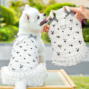 Vesta za kućne ljubimce s čipkom, višeslojna, Poliester, Unisex, Odjeća za kućne ljubimce, Stil Japana i Južne Koreje