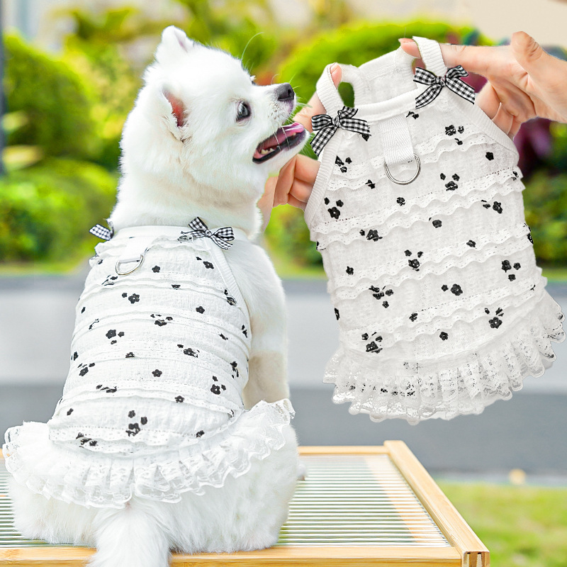 Vesta za kućne ljubimce s čipkom, višeslojna, Poliester, Unisex, Odjeća za kućne ljubimce, Stil Japana i Južne Koreje