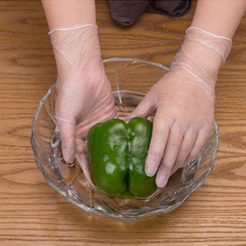 Еднократни ръкавици за салон за красота, прозрачен дизайн, модерен стил, 100 броя