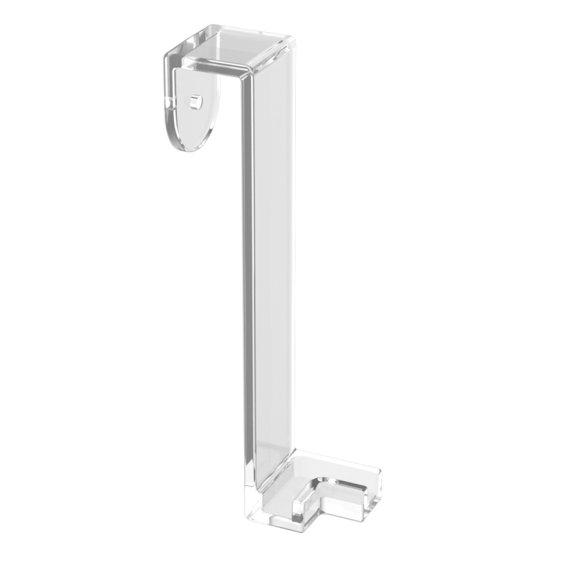 Akvarisztikai felszerelés: műanyagból készült negatív nyomású hengert rögzítő rendszer, átlátszó derékszögű tartó és függesztő keret; tömeg 35 g, termékkód 5051, márka Plastic qianyao