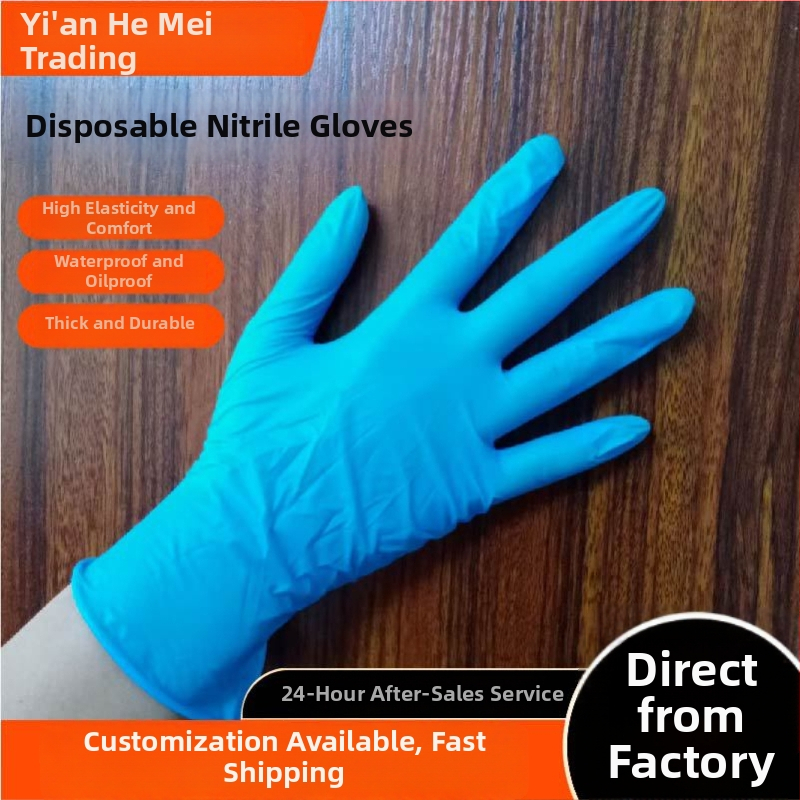 Egyszer használatos nitril kesztyűk, olajálló, konyhai, háztartási és laboratóriumi használatra, 9 hüvelyk hosszú