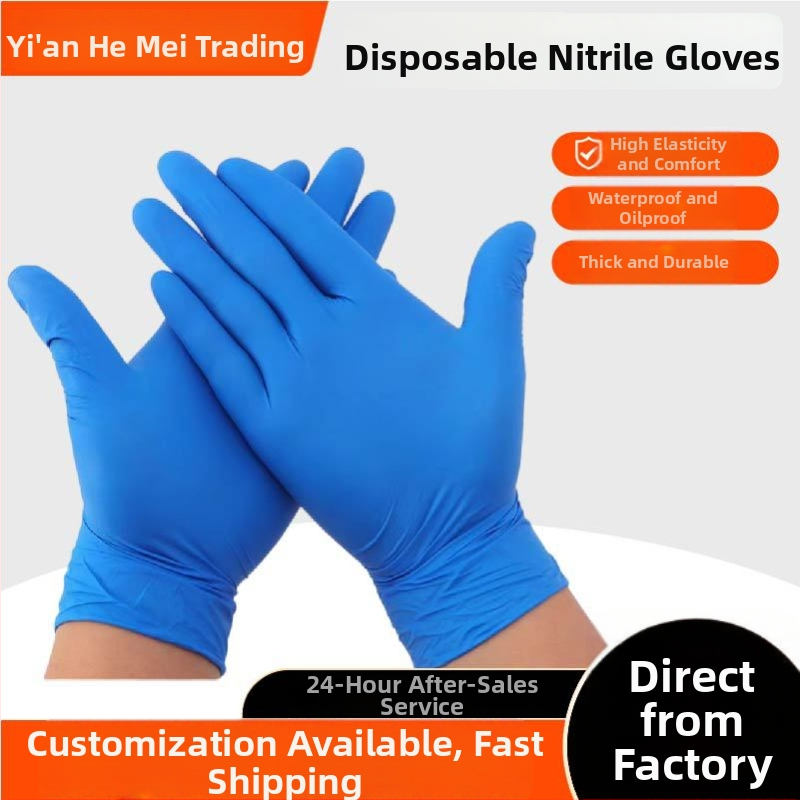 Egyszer használatos nitril kesztyűk, olajálló, konyhai, háztartási és laboratóriumi használatra, 9 hüvelyk hosszú