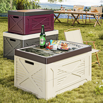 Összecsukható PP műanyag tároló doboz kempingezéshez és háztartási használatra — nagy kapacitás, hordozható, por- és nedvességálló, autócsomagtartóhoz alkalmas